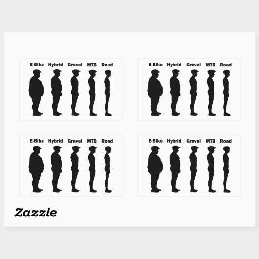 サイクリスト進化型ローディー 長方形シール (シート)