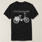 サイクリスト・おもしろいことわざ成人三輪車用サイコロジスト Tシャツ (デザイン正面)
