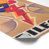 サイクリスト、アールデコ、自転車ヴィンテージのポスター ポスター (角)