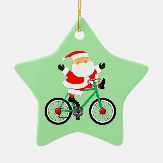 サイクリスト クリスマス バイキング セラミックオーナメント (正面)
