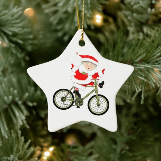 サイクリスト クリスマス バイキング セラミックオーナメント (ツリー)