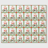 サイクリスト・クリスマス・ホリデー ラッピングペーパー (フラット)