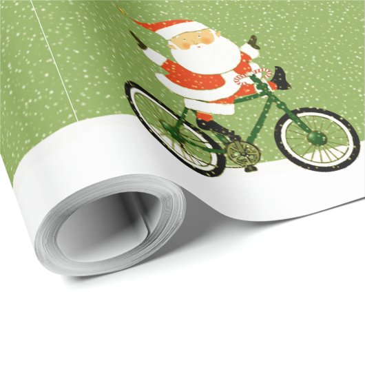 サイクリスト クリスマス 自転車 ギフト ラッピングペーパー (ロールコーナー)