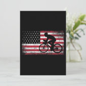 サイクリスト 自転車 アメリカ国旗 7月4日 招待状 (スタンド正面)