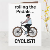 サイクリスト 自転車 カード (黄色い花)