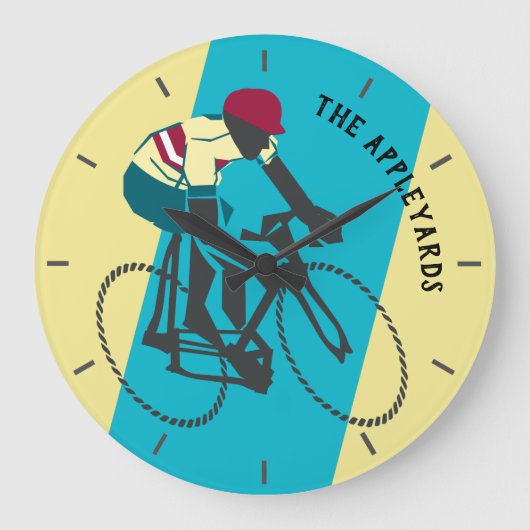 サイクリスト#1 ラージ壁時計 (正面)