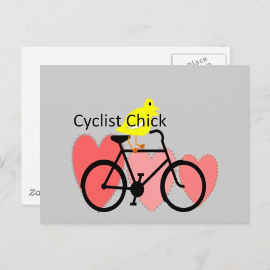 サイクリストCHICK--サイクリング、自転車愛好家ギフト ポストカード (正面/裏面)