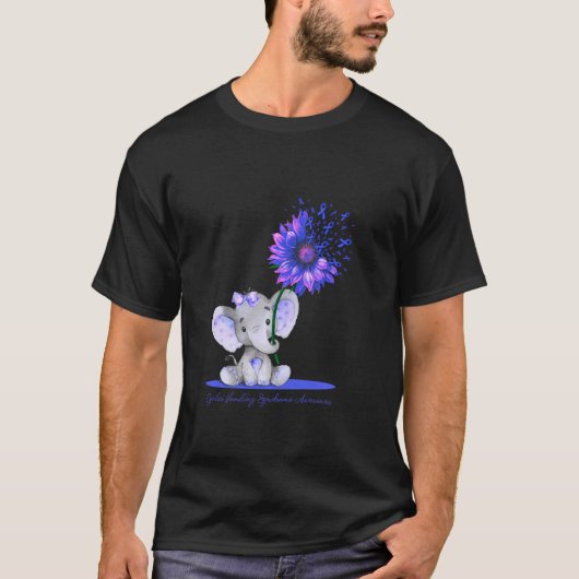 サイクリック嘔吐症候群かわいいゾウの太陽をサポート Tシャツ (正面)