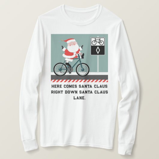 サイクリングおもしろいクリスマスTシャツ Tシャツ (デザイン正面)