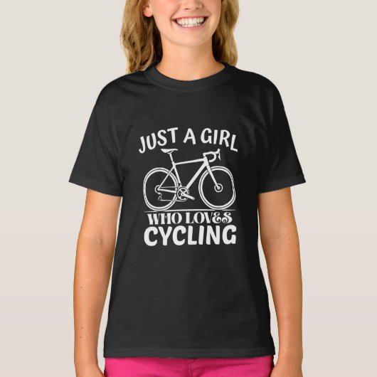 サイクリングが好きな女の子 Tシャツ (正面)