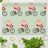 サイクリングするクラウス夫人 クリスマス キッチンタオル (折り畳み)