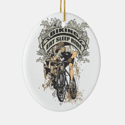 サイクリングに食べて下さい、眠らせて下さい、乗って下さい セラミックオーナメント (右)