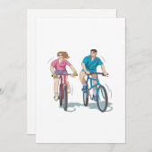 サイクリングのカップル 招待状 (正面/裏面)