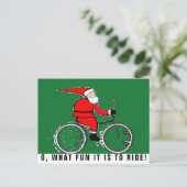 サイクリングのクリスマスカード シーズンポストカード (スタンド正面)