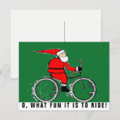 サイクリングのクリスマスカード シーズンポストカード (正面/裏面)