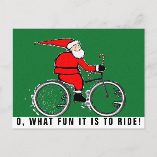 サイクリングのクリスマスカード シーズンポストカード (正面)