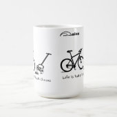 サイクリングのマグ-生命は困難な選択の完全です コーヒーマグカップ (中央)