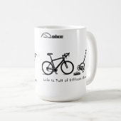 サイクリングのマグ-生命は困難な選択の完全です コーヒーマグカップ (正面右)