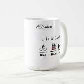 サイクリングのマグ-生命シンプルがあります-バイク-ビール-ベッド コーヒーマグカップ (正面右)