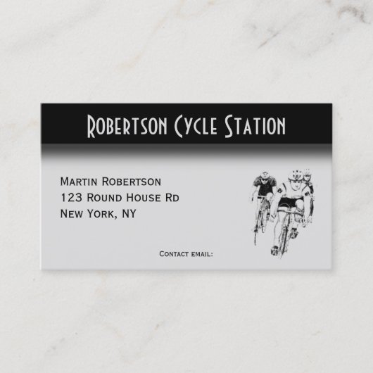 サイクリングの両面(営業時間カード付き) 名刺 (正面)