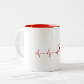 サイクリングの心拍 ツートーンマグカップ (正面左)