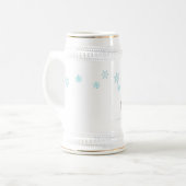 サイクリングの犬およびリスのお洒落な冬休み ビールジョッキ (正面左)