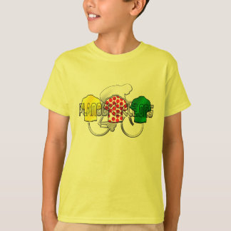 サイクリングのJerseysの黄色の緑および赤の水玉模様 Tシャツ