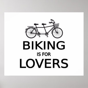 サイクリングは恋人、タンデム自転車、ワードアート ポスター