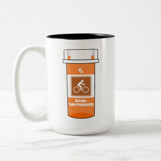 サイクリングは薬 ツートーンマグカップ (左)