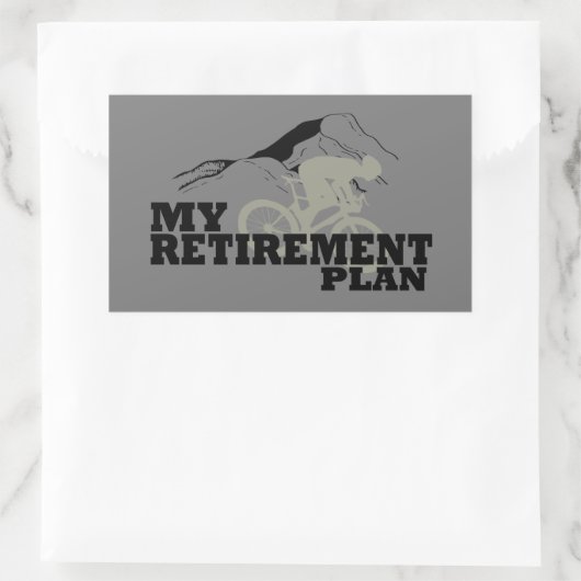 サイクリングは退職計画だ 長方形シール (バッグ)