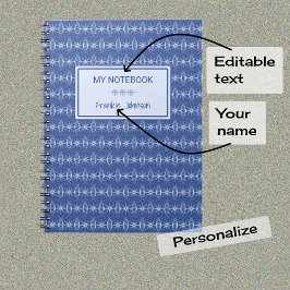サイクリングをテーマにしたホイールパターン青 ノートブック