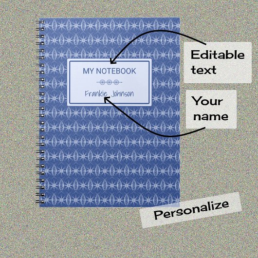 サイクリングをテーマにしたホイールパターン青 ノートブック