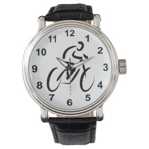 サイクリングをテーマにした自転車デザイン自転車乗り 腕時計