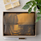 サイクリングを日没デコページティッシュペーパー 薄葉紙 (ギフト)