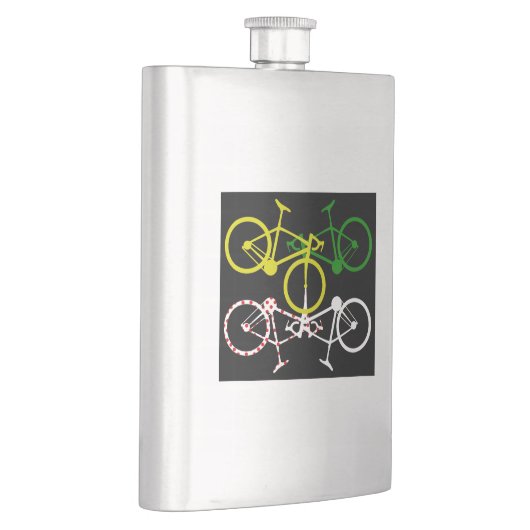 サイクリングイエローグリーンホワイトポルカドットジェリーズ フラスク (右)