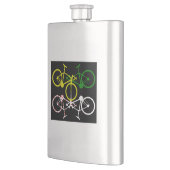 サイクリングイエローグリーンホワイトポルカドットジェリーズ フラスク (左)