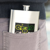サイクリングイエローグリーンホワイトポルカドットジェリーズ フラスク (インサイチュ)