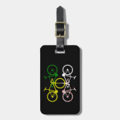 サイクリングイエローグリーンホワイトポルカドットジェリーズ ラゲッジタグ (正面縦)