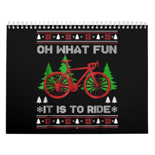 サイクリングオー何おもしろいバイク醜いクリスマスセーター カレンダー (カバー)