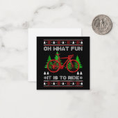 サイクリングオー何おもしろいバイク醜いクリスマスセーター ノートカード (正面/裏面インサイチュ)