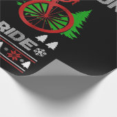サイクリングオー何おもしろいバイク醜いクリスマスセーター ラッピングペーパー (角)
