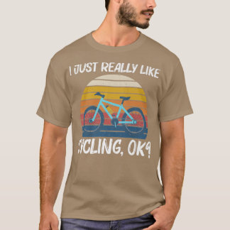 サイクリングカッコいいデザイン女子男性へサイクリング自転車C Tシャツ