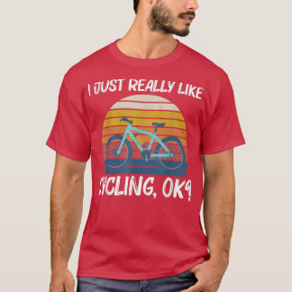 サイクリングカッコいいデザイン女子男性へサイクリング自転車C Tシャツ