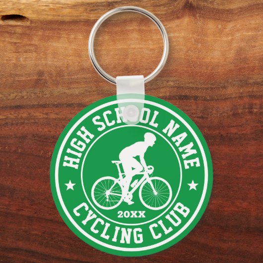 サイクリングクラブサイクリストパーソナライズされたアウトドアスポーツ キーホルダー (正面)