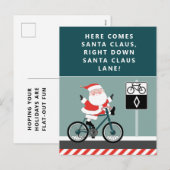 サイクリングクリスマスカード おもしろ自転車デザイン シーズンポストカード (正面/裏面)