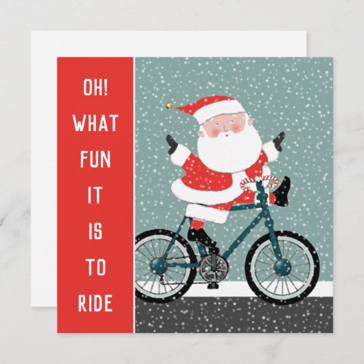 サイクリングクリスマスホリデーグリーティングカード シーズンカード (正面/裏面)