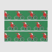 サイクリングクリスマスホリデーバイクもしくは自転車に乗る人ティッシュペーパー 薄葉紙 (正面)