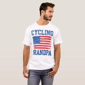 サイクリンググランドパアメリカ国旗のプライドティー Tシャツ (正面フル)