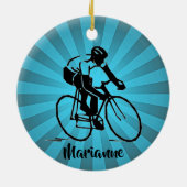 サイクリングサイクリストのセラミックオーナメント セラミックオーナメント (裏面)
