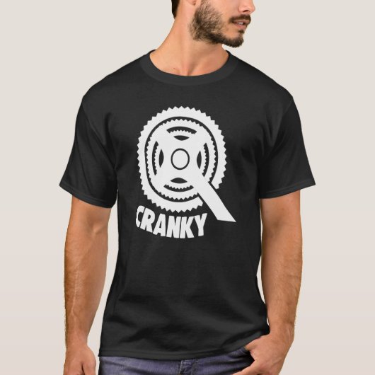サイクリングサイクリストサイクリングバイクもしくは自転車に乗る人自転車クランキー Tシャツ (正面)